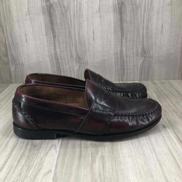 Weejun Bass Loafers Mens 8.5M Brunel Wine Leather Slip On Shoes - Picture 1 of 12